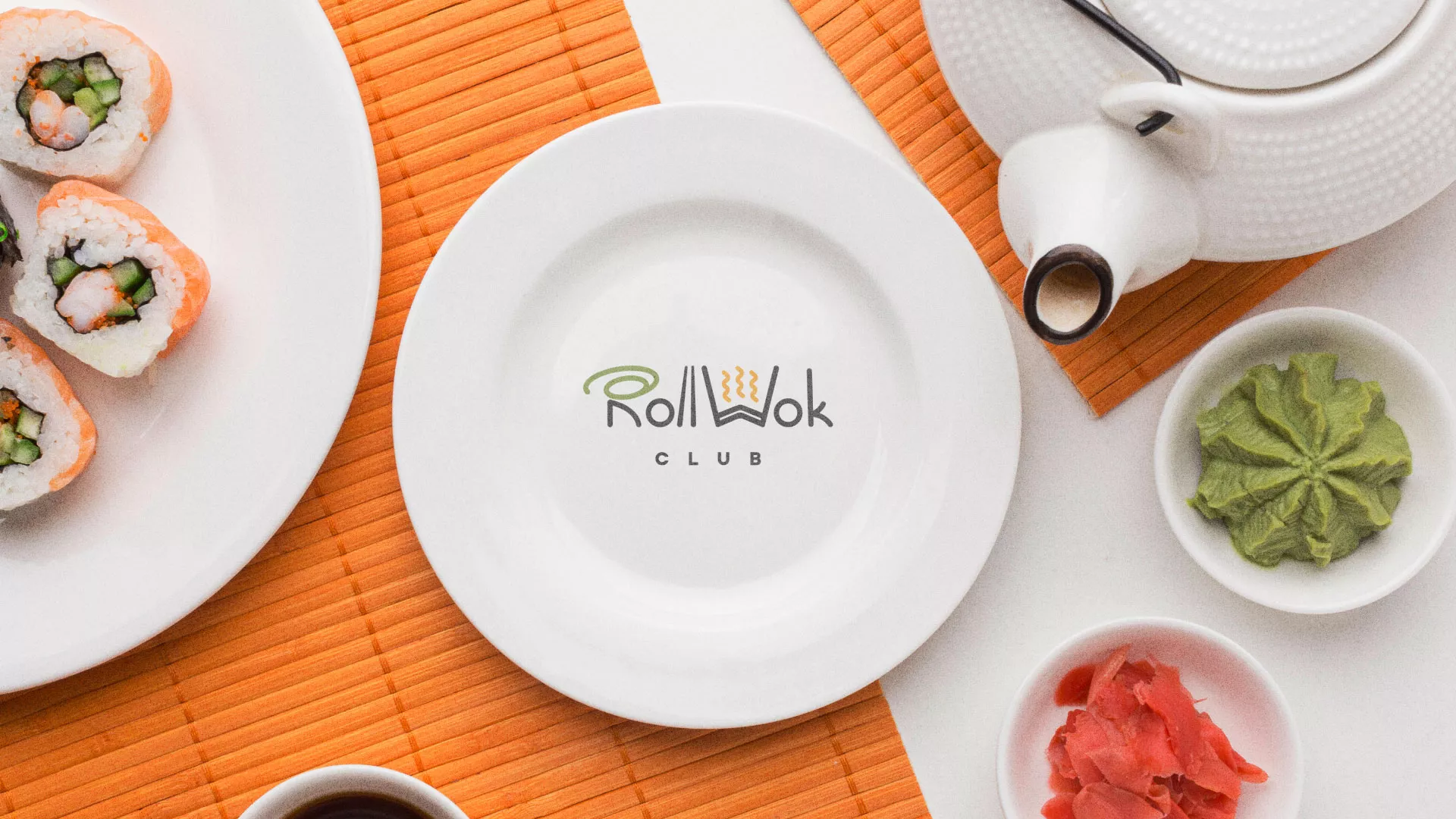 Разработка логотипа и фирменного стиля в Кирсе для суши-бара «Roll Wok Club» Разработка логотипа и фирменного стиля в Кирсе для суши-бара «Roll Wok Club»
